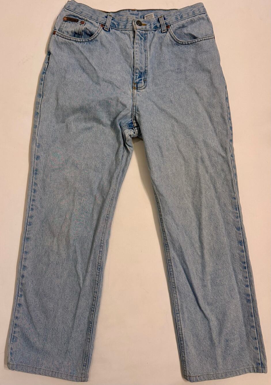 Y2K Vtg Women's Calvin Klein Jeans Light Wash Straight Leg Size 14 110% Cotton